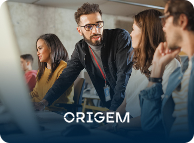 Profissional da origem energia trabalhando